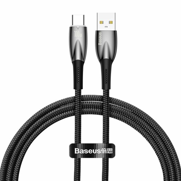 Baseus Glimmer Series Schnellladekabel USB-A - USB-C 100W 480Mbps 1m schwarz