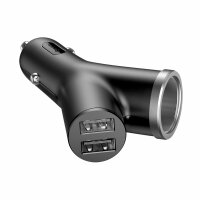 Baseus Y Type Car Charger Auto Ladegerät mit 2x USB und Zigarettenanzünder 3.1A schwarz (CCALL-YX01)