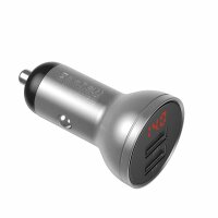 Baseus Autoladegerät 2x USB 4.8A 24W mit LCD silber...