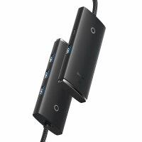 Baseus Lite Series HUB 4-Port (USB-A auf 4xUSB-A 3.0) 0,25 m schwarz (WKQX030001)