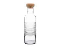 Pasabahce HOOP Flasche aus Glas mit einem Bambusdeckel...