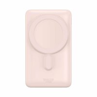 Baseus Magnetic Bracket Powerbank mit kabellosem Laden MagSafe 10000mAh 20W rosa (PPCX000004) + USB Typ C Kabel Baseus Xiaobai Series 60W 0,5m