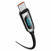 Baseus USB Typ C - USB Typ C Kabel 100 W (20 V / 5 A) 1 m Power Delivery mit Display Powermeter schwarz (CATSK-B01)