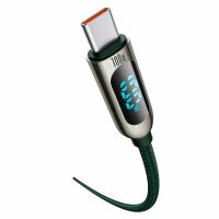 Baseus USB Typ C - USB Typ C Kabel 100 W (20 V / 5 A) 1 m Power Delivery mit Display Powermeter grün(CATSK-B06)