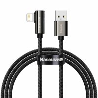 Baseus Legendary abgewinkeltes Nylonkabel USB - Lightning für Gamer 2.4A 1m schwarz (CALCS-01)