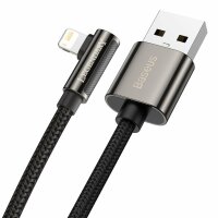 Baseus Legendary abgewinkeltes Nylonkabel USB - Lightning für Gamer 2.4A 1m schwarz (CALCS-01)