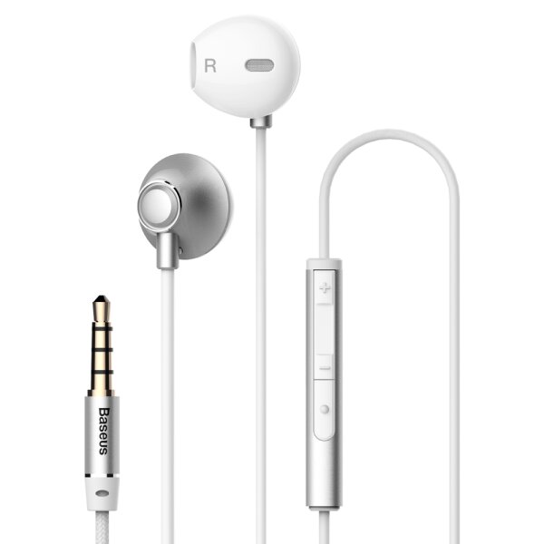 Baseus Encok H06 In-Ear Kopfhörer Headset mit Fernbedienung silber (NGH06-0S)