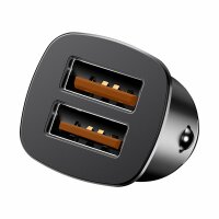 Baseus Square Smart Car Charger 2x USB QC3.0 Quick Charge 3.0 SCP AFC 30W Schwarz (CCALL-DS01)