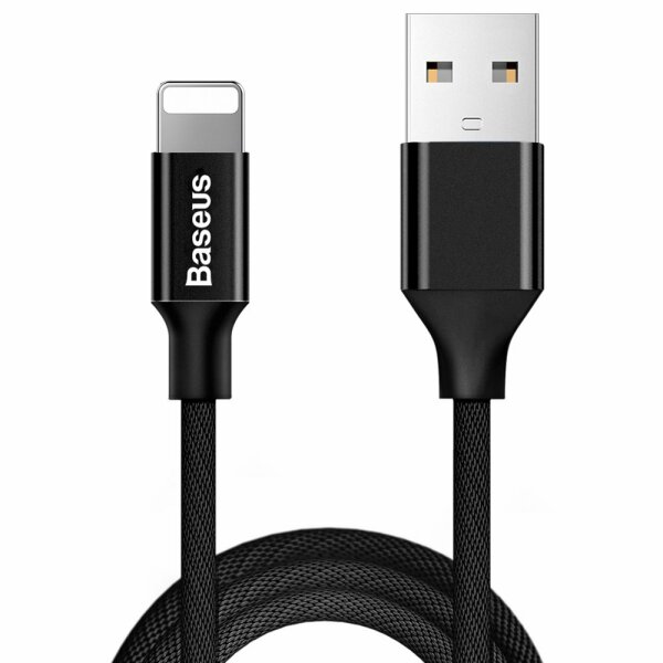 Baseus Yiven USB / Lightning Ladekabel Datenkabel Textilkabel Gewebekabel 1,8M schwarz (CALYW-A01)