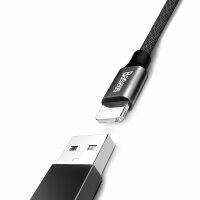 Baseus Yiven USB / Lightning Ladekabel Datenkabel Textilkabel Gewebekabel 1,8M schwarz (CALYW-A01)