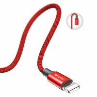 Baseus Yiven USB / Lightning Ladekabel Datenkabel Textilkabel Gewebekabel 1,8M rot (CALYW-A09)