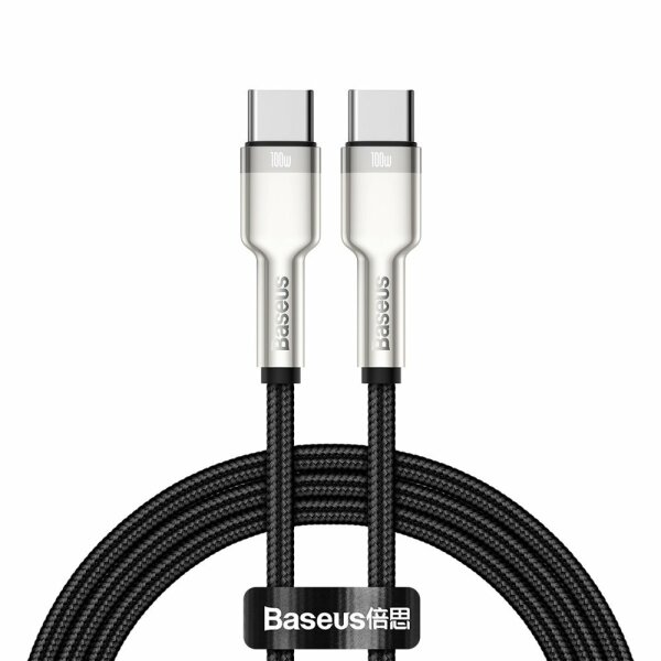 Baseus Cafule Metal Datenkabel USB Typ C - USB Typ C 100 W (20 V / 5 A) Stromversorgung 1 m schwarz (CATJK-C01)