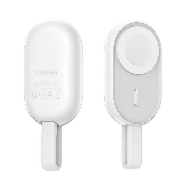 VEGER Pomme externer Akku (Powerbank) für Uhr, kompatibel mit Apple Watch 1200 mAh W0102