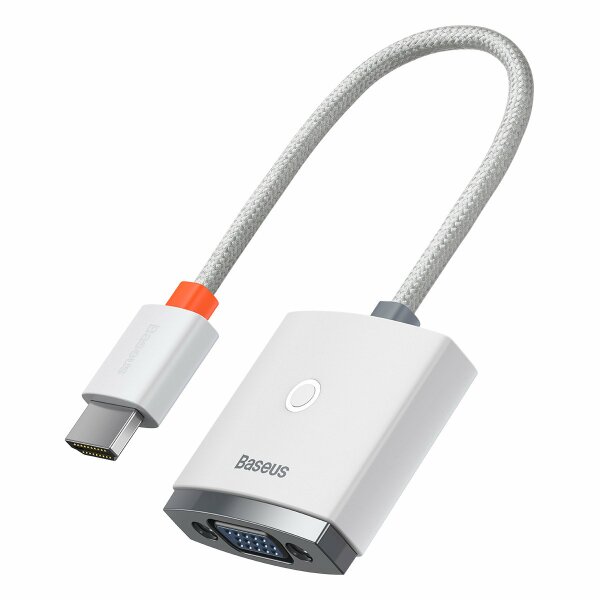 Baseus Lite Series Steckeradapter HDMI auf VGA + Miniklinke 3,5 mm / Micro-USB-Netzteil weiß (WKQX010102)