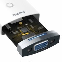 Baseus Lite Series Steckeradapter HDMI auf VGA + Miniklinke 3,5 mm / Micro-USB-Netzteil weiß (WKQX010102)