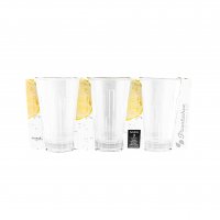 Pasabahce Scala 3er Gläser-Set Wassergläser Trinkgläser Saftgläser 330 ml Transparent mit Muster
