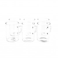 Mulex 6 Teiliger Glas-Set mit Henkel für Tee, Kaffee, Säfte oder Wasser Allzweckgläser 260 ml