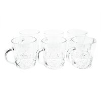 Almina Neva 6er Gläser-Set für Tee, Kaffee 230 ml Transparent mit Muster