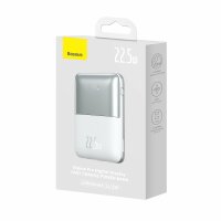 Baseus Bipow Pro 20000 mAh 22,5 W Powerbank weiß mit USB Typ A – USB Typ C 3 A 0,3 m Kabel (PPBD030002)