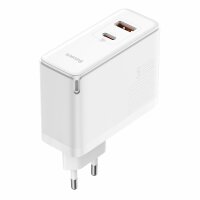 Baseus GaN5 Pro schnelles universelles Wandladegerät GaN USB Typ C / USB 100W PD3.0, QC4.0+, AFC weiß (CCGP090202)