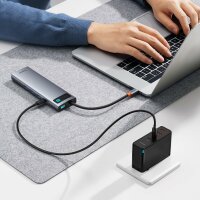 HUB 11in1 Baseus Metal Gleam Series USB-C zu USB-C PD / 3x USB-A 3.0 / USB-A 2.0 / HDMI / VGA / AUX / RJ-45 / SD TF - Grau