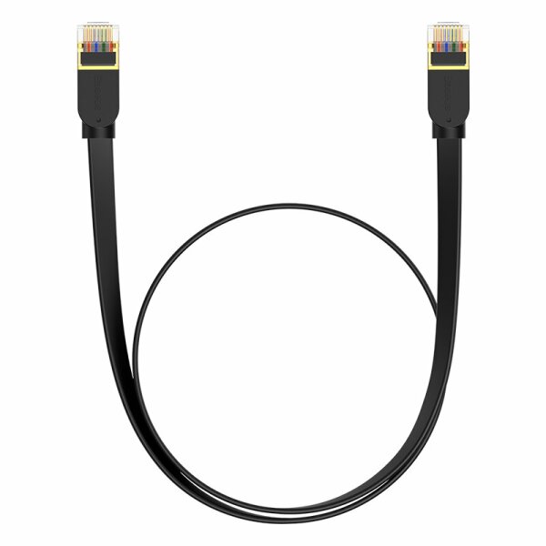 Baseus schnelles RJ45-Kat.-Netzwerkkabel. 7 10 Gbit/s 0,5 m flach schwarz