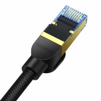 Baseus schnelles Internetkabel RJ45 Cat.7 10 Gbit/s 15 m geflochten schwarz