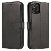 Premium Magnet Case Buch Tasche Schutzhülle aufklappbare Hülle Standfunktion Zubehör kompatibel mit XIAOMI REDMI 12 4G Schwarz