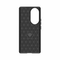 Carbon Case kompatibel mit HONOR 90 flexible Silikon-Carbon-Hülle schwarz