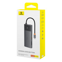 HUB 10in1 Baseus Metal Gleam Series USB-C zu USB-C PD / USB-C / 3x USB-A / 2x HDMI / RJ-45 / SD / TF - Schwarz