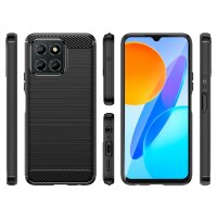 Carbon Case Hülle kompatibel mit REALME C55 flexible Silikon Carbon Hülle schwarz