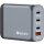 Verbatim GaN Charger 100 W, 4 Ports USB-C Ladegerät, Power Adapter mit 3 x USB-C und 1 x USB-A, Schnellladegerät als Mehrfachstecker