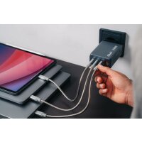 Verbatim GaN Charger 240 W, 4 Ports USB-C Ladegerät, Power Adapter mit 3 x USB-C und 1 x USB-A, Schnellladegerät als Mehrfachstecker