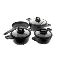 Kochgeschirr Set 7tlg Topfset Koch-/Braten-Topf-Set Induktion Kochtopfset Aluminium