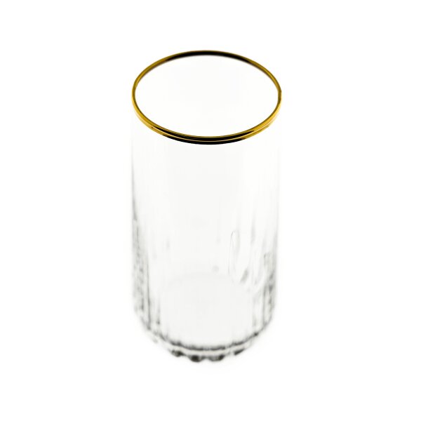 Pasabahce 420695 Nova Trinkglas Set 4-teilig mit elegantem Goldrand - 360 ml Cocktailgläser Saftglas