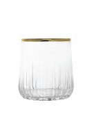 Pasabahce Nova 420154 4er-Set Glas mit Goldrand Wasserglas Trinkglas Saftglas Transparent