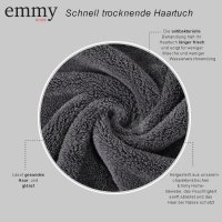 Emmy Home Haarturban, 100% Baumwolle 2 Stück Haartuch schnelltrocknend, Turban Handtuch mit Knopf, Handtuch für Kopf und Lange Haar, Turban Haartrockentuch (Rosa-Anthrazit)