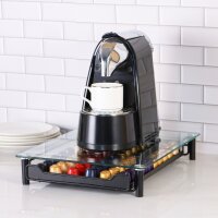 Kaffeekapsel Schublade für 60 Kapseln kompatibel mit Nespresso Kapselspender Glass