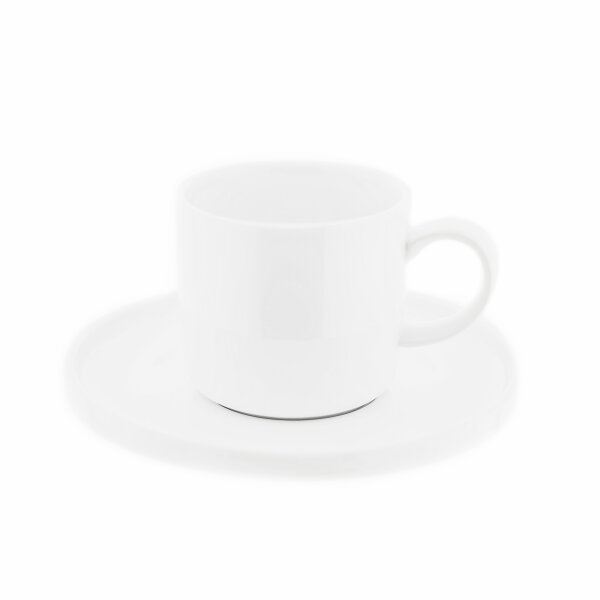 Almina 12 Teiliger Kaffeetassen-Set aus Porzellan Weiß rund Kaffeeservice 200 ml