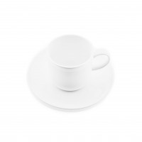Almina 12 Teiliger Kaffeetassen-Set aus Porzellan Weiß rund Kaffeeservice 200 ml