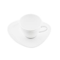 Almina 12 Tlg. Kaffeetassen-Set Weiß aus Porzellan 200 ml Kaffeeservice