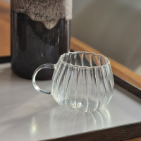 Zoha 2er Set Glas Riffle Cup Kaffeeglas Teeglas...