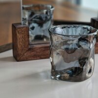 Zoha Glas 2er Set Diamond Black Glas Trinkgläser Cocktailgläser 200ml, Glas, Hitzebeständig Eiskaffeegläser Tee Wasser Saft Kaffee