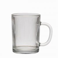 Zoha Glas 2er Set Riffle Cup Henkelglas - 360 ml...