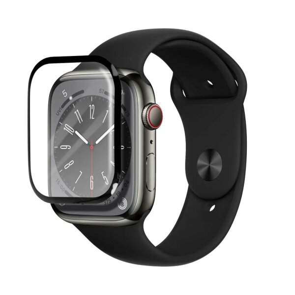 Flexibles Hybridglas kompatibel mit Apple Watch-Serie 8/9-45 mm Wasserdicht