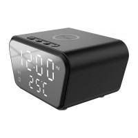 Rebeltec QI 10W W500 kabelloses Ladegerät mit digitale Uhr, Wecker