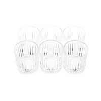 Almina Elisa 6 Teiliger Trinkgläser-Set aus Glas mit Riffle Design 240 ml