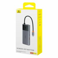 USB-HUB 6in1 Baseus Metal Gleam Series II USB-A/USB-C/USB-C PD/HDMI/RJ45 – schwarz