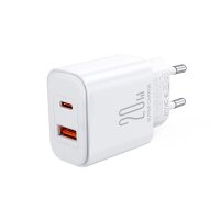 EU Joyroom JR-TCF05 20W USB-A USB-C-Ladegerät + USB-C-Kabel – Weiß