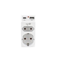 Heitech 6x 2-fach Steckdosenadapter mit 1 USB und 1 USB...